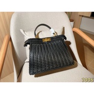 Fendi/Fendi 
Peekaboo ISeeU Colorblock Woven Handbag Crossbody Bag
Size 33 x 25 x 13