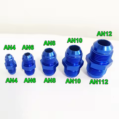 AN4 AN6 AN8 AN10 AN12 Aluminum Male Thread Fittings AN TO AN Oil Fuel Hose End Adapter Fitting Car A
