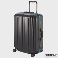 AOKANA奧卡納 24吋潮流配色TSA海關鎖雙跑車輪PC亮面硬殼旅行箱 (酷藍) 99-042B24吋酷藍