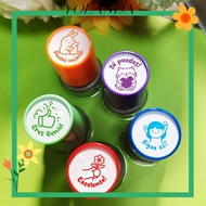 YOLAN 5Pcs Spanish Seal, Cute Animals Set Award Teacher Seal Stamp, Portable Encourage Students Dura