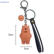 onewsun we bare bears keyrings ice bear key chain lanyard bag pendants ornaments collect new