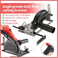 Upgrade Angle Grinder Holder Dust Free 45° Adjustable Cutting Depth Positioning Bracket Angle Grinder Retrofit Cutting Machine Slotting Base for 100-125MM