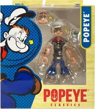 Boss Fight Studio 大力水手人大力水手經典波浪 1 可動公仔 – 高度鉸接的小雕像,附配件,包括菠菜罐、備用手和頭部和可拆卸帽子 - 1:12