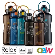 Relax Tritan Water Bottle with Straw (1500ml, 2000ml, 3800ml) Large Capacity Water Bottle