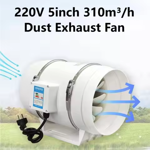 220V 5inch 310m³/h Household Fume Exhaust Fan Duct Exhaust Fan Strong Boost Ventilation Fan Diagonal