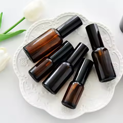 10/20/30Pcs 10ml 15ml 20ml 30ml 50ml 100ml Glass Spray Bottle Amber Brown Lotion Pump Bottle Travel 