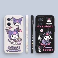 Cartoon kuromi Cat Side Printed Liquid Silicone Phone Case For ONE PLUS 9R  9 8T 8 7T 7 6 Pro NORD 2 3 5G ACE 2V
