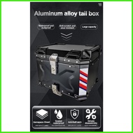 ▫ Motorcycle Compartment 55/45/40/ 35/5L Motorcycle Alloy Top Box With Bracket Helmet Box Tail Box