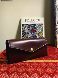 【梁絮皮藝】手縫馬臀皮長夾/馬臀革/真皮/錢包/財布/信封/Kuroro