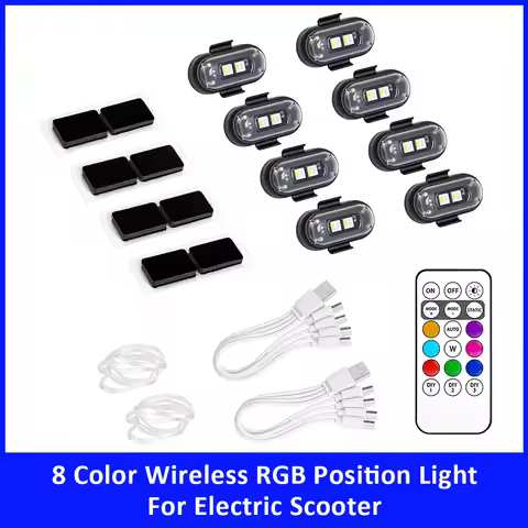 Wireless 8 Colors RGB LED Strobe Flash Position Warning Light for Ninebot MAX G30 G2 ZT3 E3 F3 for X