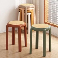 Kerusi Makan Rotan Bangku Nordic Rattan Like Stool PE Plastic Living Room Round Stool Home Dining Ch