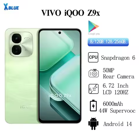Original VIVO IQOO Z9x Snapdragon 6 Gen 50MP Rear Camera 6000mAh 44W SuperVOOC 6.72 Inch LCD 120Hz O