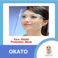 OKATO 🔥READY STOCK🔥 Transparent Face Shield Protective Mask with glasses cover Cooking Protector Face Shield 眼镜防护面罩