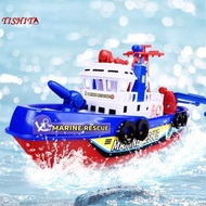 [tishita] Kids Electric Fire Boat Toy Kids Ferry Boat,Fire Dept Model Ship,Baby Bath Toy for,Ages 5+