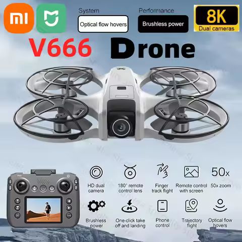 Xiaomi Mini V666 Drone 8K Professional HD Dual Camera Wifi 5G Dron Obstacle Avoidance Brushless Alti