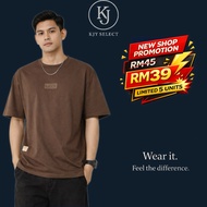 【KJY SELECT】Baju T Lelaki 100% Cotton 230gsm Tebal Selesa Harian | Men Cotton Tee 230gsm Round Neck 