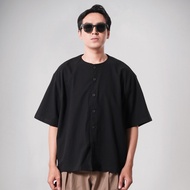 Noforty Project Oversize Collarless Shirt Ramsey Black