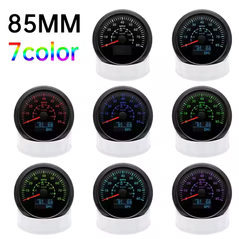 120 240 300km/h 7 Colors 85mm GPS Speedometer Tachometer 80-200MPH for Car Boat Motorcycle ATV COG T
