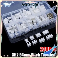 MURRAY 230Pcs 2.54mm Pitch Terminal, Housing Kit XH2.54 Pin Connector, 2p 3p 4p 5pin 4 Value Male An