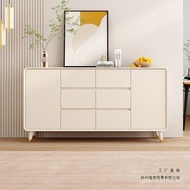 Combination Cabinet Tableware Cabinet Sideboard Cabinet Simple Home Living Room Cream Storage Style 
