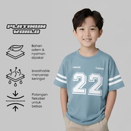 PLATINUM WORLD T-Shirt Korean Jersey Model Children's T-Shirt Made of 24s Cotton - Number Motif Chil