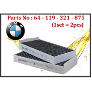 BMW - Mini Cooper F54 F55 F56 F57 F48 X1 F45 F46 X1 X2 Aircond Filter Cabin Air Filter (1set X 2pcs)
