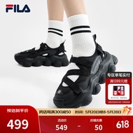 斐乐（FILA）官方女鞋运动凉鞋2024夏季新款厚底增高休闲草莓凉鞋 黑-BK 37.5