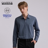 DAPPER เสื้อเชิ้ตแขนยาว SMOOTH & STRETCH ทรง Smart Fit Shirt สีเทาเข้ม
