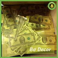 1 gold-plated dollar bill, USD coin to decorate cake tower, water tower, fortune