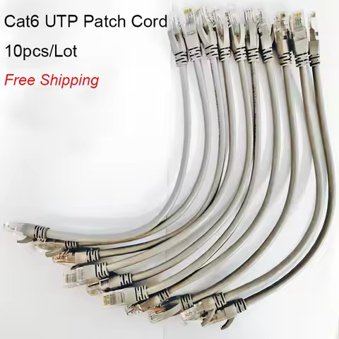 MORLDGJ 10pcs/Lot 0.5ft 0.65FT 1FT CAT6 UTP Round Cable Ethernet Cables Network Wire Cable RJ45 Patc