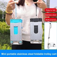 【Discount】 Mini Portable Stainless Steel Foldable Trolley Cart Luggage Trolley shopping cart