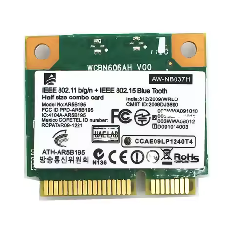 Wireless Adapter Card for Atheros AR5B195 Wifi BlueTooth Network WIFI+BT3.0 Combo Half Mini PCI-e Wl