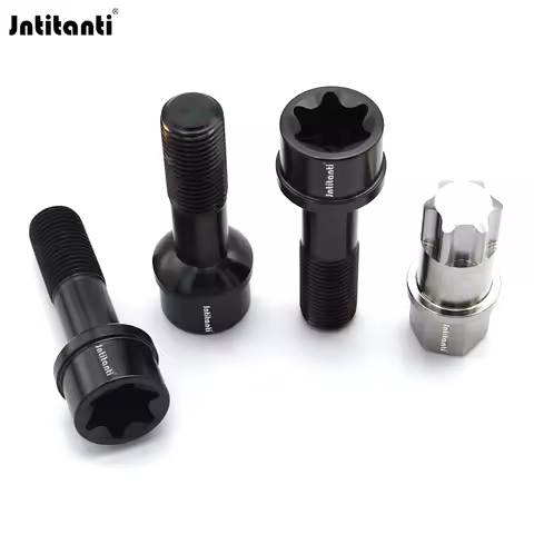 Jntitanti ball seat Gr.5 titanium anti-theft wheel hub bolt titanium bolts with one key M14*1.5*45/5