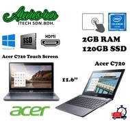 ( Acer C720 Touch  Windows 10 Laptop ) Acer C720 Intel Celeron Dual Core 120GB SSD / 2GB DDR3 RAM / 