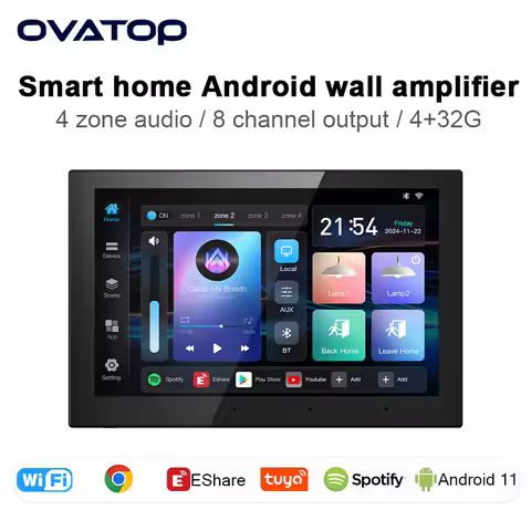 8inch Android 11 Background Music System Stereo Sound WIFI Eshare 4-Zone Touch Screen Bluetooth Audi