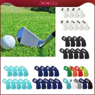[Lohobby] 9x Golf Iron Headcover Set, Protector Golf Club Head Cover 4,5,6,7,8,9,PW,SW,AW PU with Bi