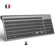 【Worth-Buy】 French Wireless Azerty Layout Keyboard Ultra 2.4g Silent Compact Scissor Key Keyboard Set For Mac Pc Lap Tv Box