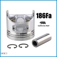◑ ✻ ▲ Assembly Assy Piston 186FA Aircooled Diesel Engine Yamma, Kingstone, Yamada 10HP 12HP