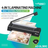 4-in-1 Laminating Machine OL381C by Officom (A3 Black) - Ideal for Teachers Office Home Use