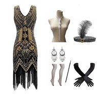 1920s Style Dress with Heavy Industrial Beads, Sequins & Fringe | Women's Fashion