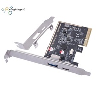 PCIE USB 3.2 GEN2 10G + Type C 10G Adapter PCI Express X4 Expansion Card Riser ASM1142 Chip Controll