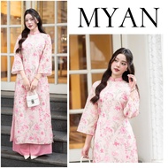 CHI MAI ao dai, modernized ao dai with 4 silk panels, high quality printed, hot trend 2025, women, w