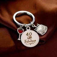 40th Birthday Keychain Gift, With Black Jewelry Box, Suitable For Women Or Men As Wedding Anniversar