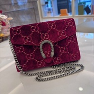 *SHIHNA名牌精品* Gucci 酒紅色絨面酒神包