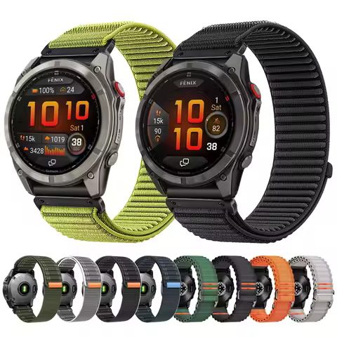 QuickFit 26mm 22mm Nylon Watch Band For Garmin Fenix 8 Pro 47mm AMOLED Fenix8 Pro 51mm MicroLED/6 6X