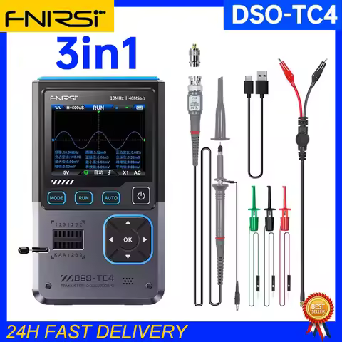 FNIRSI DSO-TC4 3-in-1 Tool New Upgraded Version 10MHz 48Ms/s Electronic Component Measurement Tool