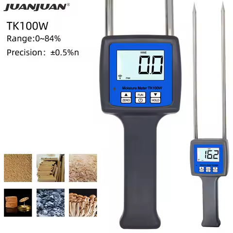Moisture Meter TK100W Professional Wood Sawdust Powder Hay Bale Peat Moisture Meter Hygrometer Humid