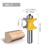 Mata Profil Router Molding Bullnose Setengah Lingkaran shank 1/2