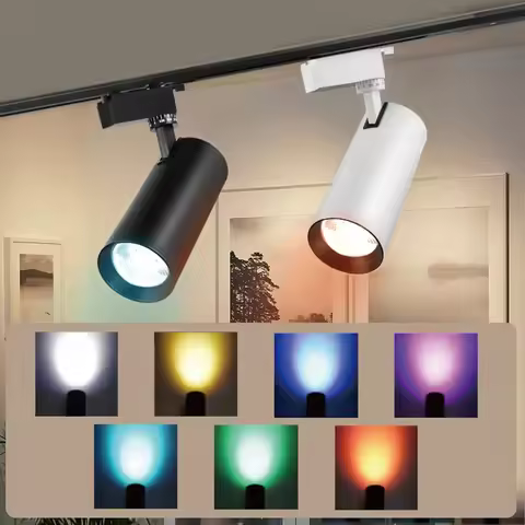 7 Colors Track Light LED For Stage KTV Dance Studio Clothing Store Bar Colorful Lighting 220V Rail C