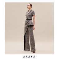[asava ss24] Everly Ruffle High-waisted Pants กางเกงผู้หญิง เอวสูง ขายาว แต่งระบายด้านหน้า แต่งดีเทล
